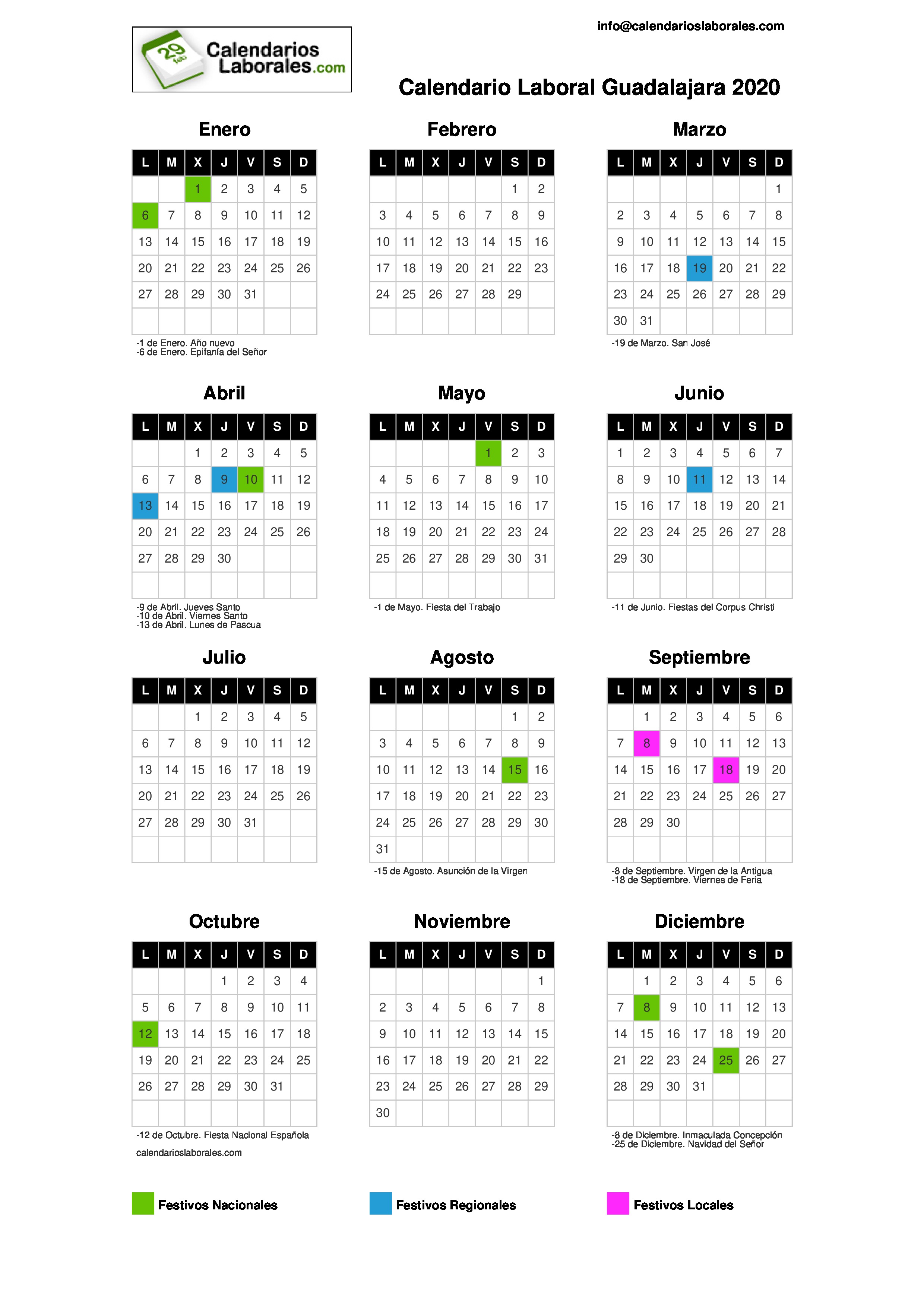 Calendario Laboral Guadalajara 2020 calendario laboral mexico df 2021