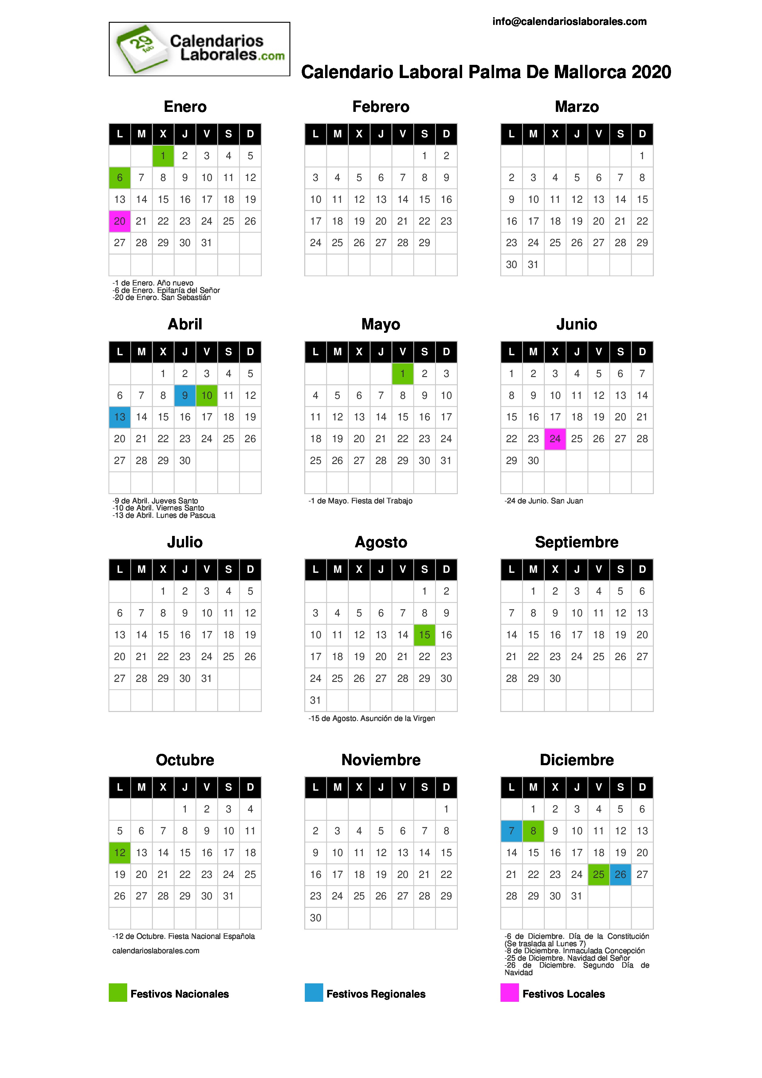 Calendario Laboral Palma De Mallorca 2020 laboral palma calendario laboral baleares 2020